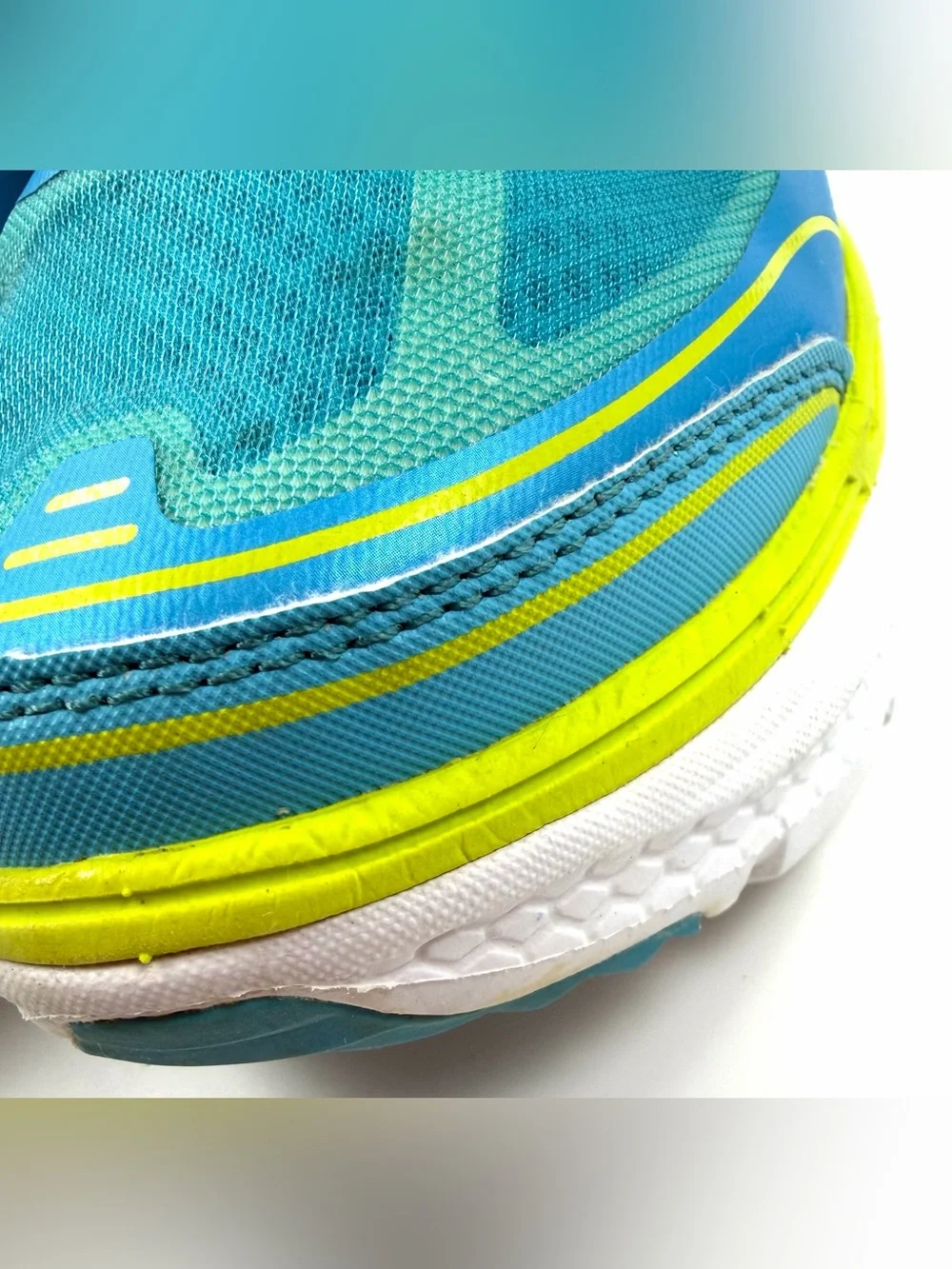 HOKA ONE ONE Conquest Women’s 6.5 Blue Lime Max Cushion Running Shoes EU 38